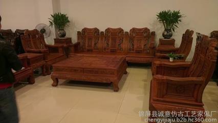 红木家具鸡翅木原木实木沙发茶几组合六件套中式客厅简约仿古家具厂家直销图片_高清图_细节图-锦屏县诚意仿古工艺家俬厂 -