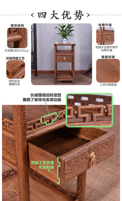 红木家具鸡翅木茶几简约迷你客厅小茶柜边几实木小茶桌仿古茶台