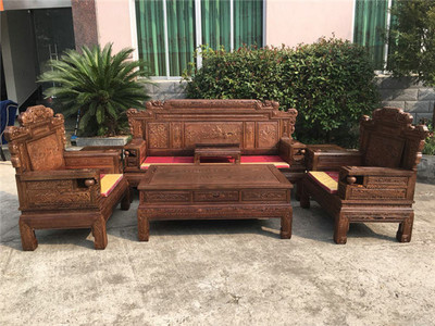 红木家具缅花沙发鸡翅木家具图片